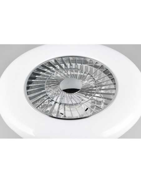 Plafonnier ventilateur VISBY LED 38W chrome 58 cm