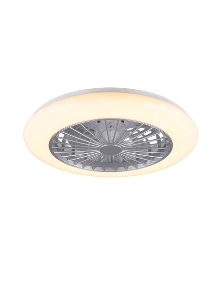 Plafonnier ventilateur STRALSUND LED finition titane 49 cm