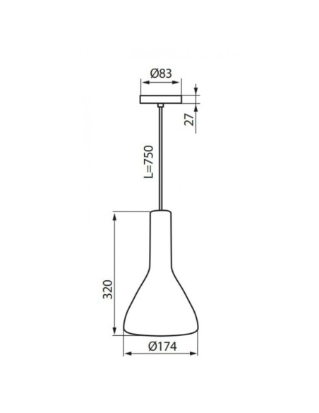 Lampe béton conique suspendue Etissa - Kanlux Leluminaireled.com