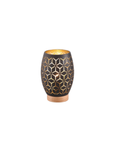 TRIO- Bidar lampe de table en métal et bois naturel - 1xE27, 28 W max