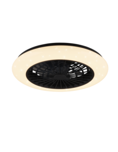 Plafonnier ventilateur STRALSUND LED noir mat effet étoiles
