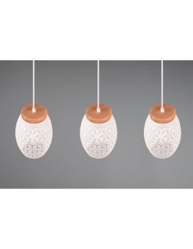 TRIO- Suspension BIDAR blanc mat  avec 3 ampoules E27 et un indice de protection IP20