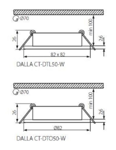 Support spot Led encastrable orientable  rond noir Dalla - Kanlux Leluminaireled.com