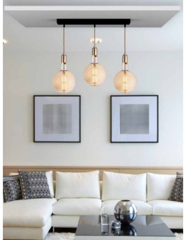 Rosace XXL  4 sorties noire - Girard-Sudron Leluminaireled.com