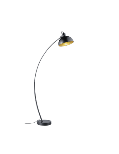 Lampadaire LED, 15W, 155 cm, Noir mat et Or – Trio – Recife