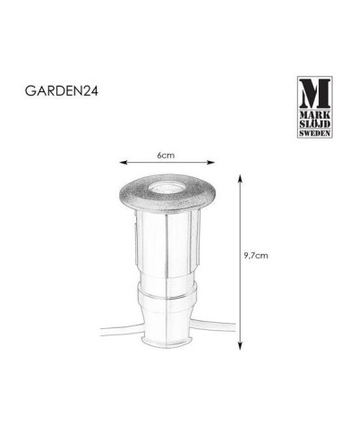 Encastré de balisage étanche 6 cm 3W  24V IP44 Garden24 - Markslöjd Leluminaireled.com