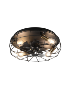 Plafonnier ventilateur Trondheim noir mat Ø49 cm design moderne Trio