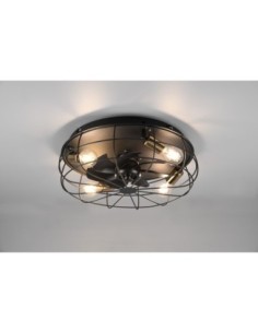 Plafonnier ventilateur Trondheim noir mat Ø49 cm design moderne Trio 2