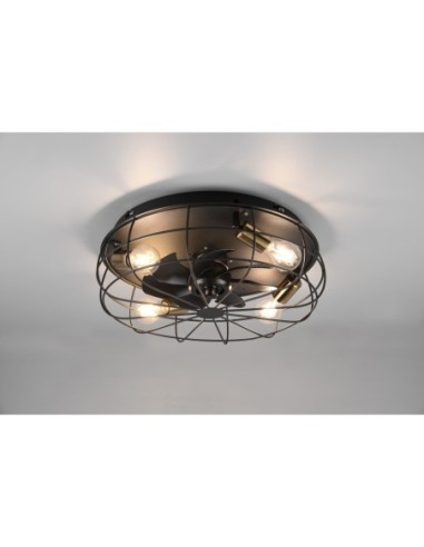Plafonnier ventilateur Trondheim avec télécommande et éclairage E27 inclus