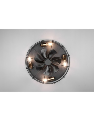 Plafonnier ventilateur Trondheim Noir Ø49 cm Trio