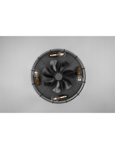 Plafonnier ventilateur Trondheim Noir Ø49 cm Trio