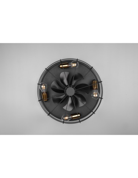 Plafonnier ventilateur Trondheim Noir Ø49 cm Trio