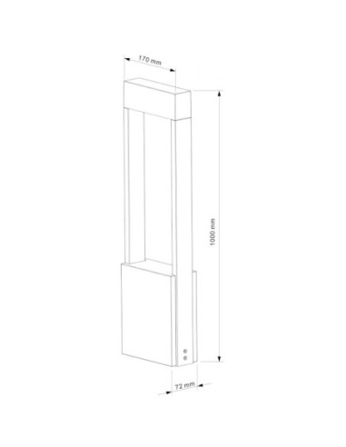 Borne extérieure Led béton et métal 1m Chertan 1000 - Deko Light Leluminaireled.com