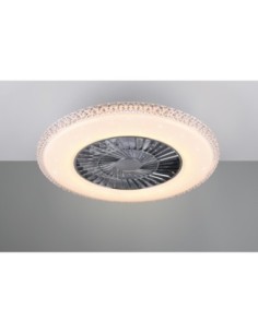 Plafonnier ventilateur HARSTAD LED blanc effet ciel étoilé 60 cm 2