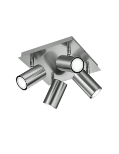 Trio – Marley – Spot plafonnier 4x GU10, métal nickel mat, 24x24 cm, max 35W