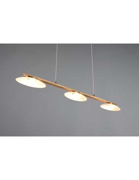 Suspension LED 3xSMD 9W, 3x 950lm, 3000K, Verre blanc et Laiton mat, IP20 – Trio – Merton