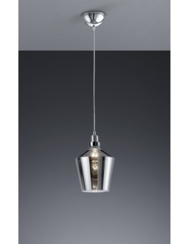 Trio – Calais – Suspension design verre fumé, 20 cm de diamètre, éclairage ciblé