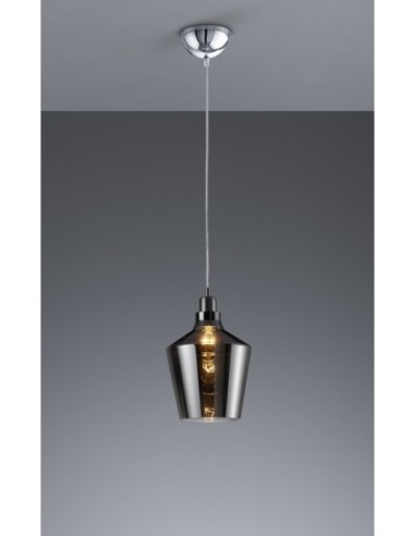 Trio – Calais – Luminaire suspendu élégant, verre fumé, longueur max 130 cm, style moderne