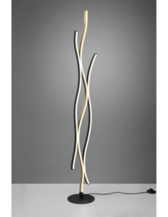 Trio – Blaze – Lampadaire LED laiton/noir, 28W, 3250lm, dimmable, 3 températures, mémoire intégrée 2