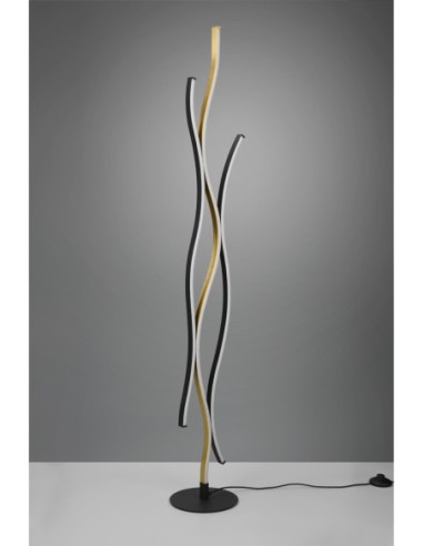 Lampadaire LED 28W, 3250lm, 2300/3000/4000K – Dimmer – Laiton/Noir – Trio – Blaze  | Trio