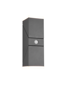 Trio – Avon – Applique extérieure LED 2x7W, 2x800lm, 3000K, capteur de mouvement, anthracite