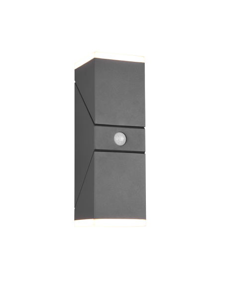 Trio – Avon – Applique extérieure LED 2x7W, 2x800lm, 3000K, capteur de mouvement, anthracite