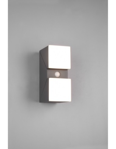 Applique extérieure Led 2x 800lm, détecteur , Anthracite extérieur | Trio