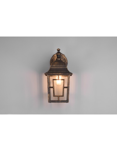 Luminaire extérieur VOLTURNO en fonte d’aluminium rouille et verre clair