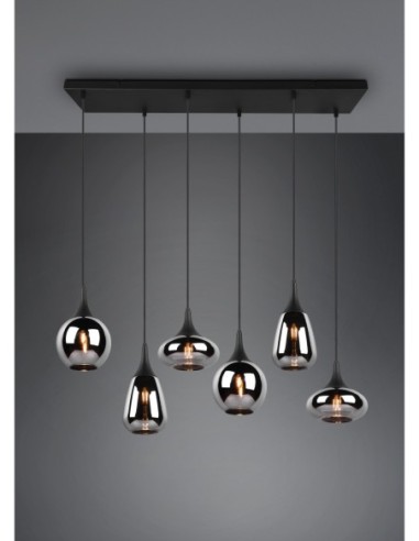 Trio – Lumina – Luminaire suspendu design avec verre fumé, forme artistique et style moderne