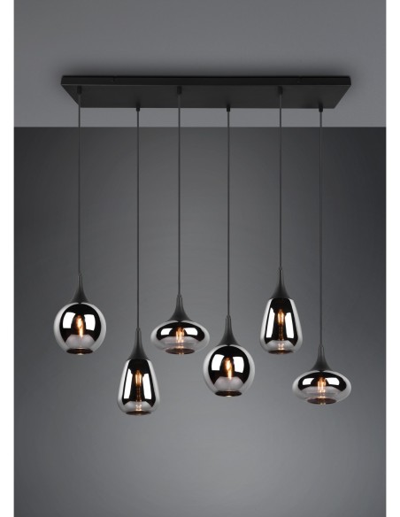 Trio – Lumina – Luminaire suspendu design avec verre fumé, forme artistique et style moderne