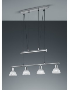 Trio – Levisto – Suspension LED avec 4x E14, 4,9W, Verre Albâtre et Corps Nickel Mat 2