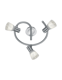 Trio – Levisto – Spot LED 3xE14, 470 lm, lumière chaude, verre albâtre et nickel mat
