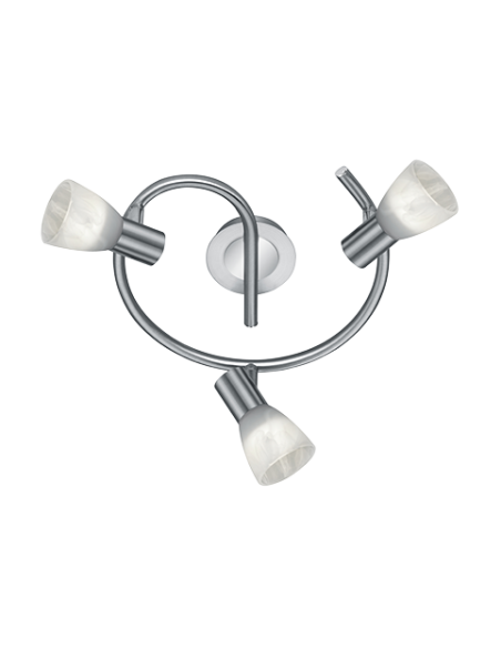 Trio – Levisto – Spot LED 3xE14, 470 lm, lumière chaude, verre albâtre et nickel mat