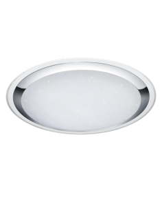 Trio – Miko – Plafonnier LED 90W, 10800lm, 3000-5500K, dimmable avec télécommande, Ø85 cm, blanc bord chromé