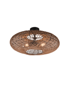 Trio – Hedda – Plafonnier 2xE27, max. 40W, Ø52 cm, sisal naturel et métal noir mat