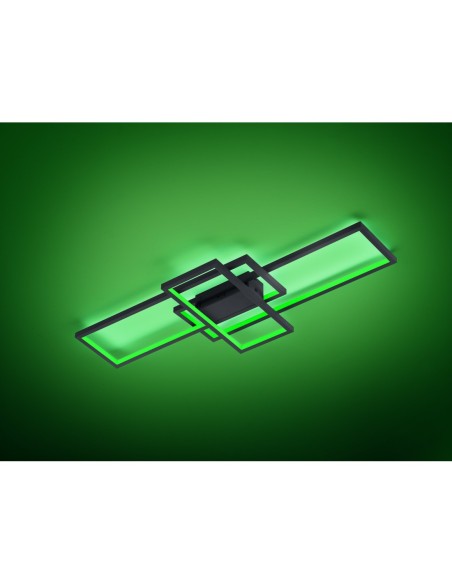 Trio – Thiago – Plafonnier LED moderne à trois rectangles filigranes, éclairage multicolore et variateur