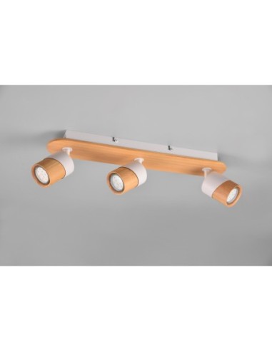 Spot 3xGU10, max. 10W, Bois Naturel, L 48 cm – Trio – Aruni intérieur | Trio