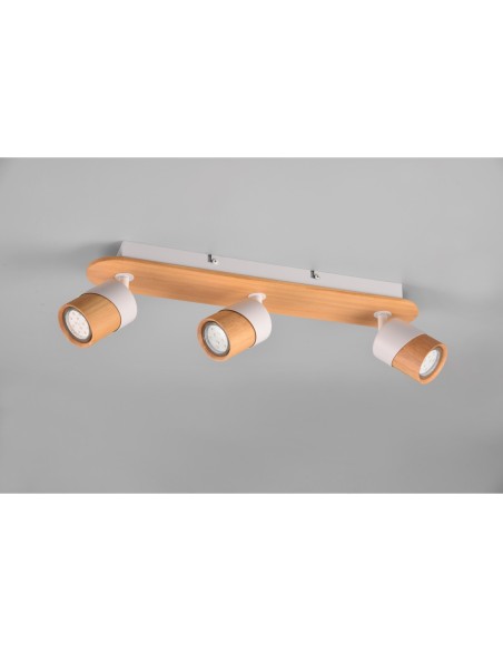 Spot 3xGU10, max. 10W, Bois Naturel, L 48 cm – Trio – Aruni