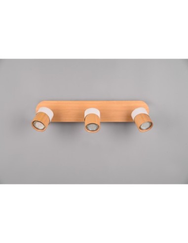 Spot 3xGU10, max. 10W, Bois Naturel, L 48 cm – Trio – Aruni intérieur | Trio