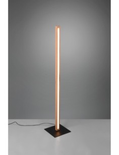 Trio – Bellari – Lampadaire LED 20W, bois clair et métal noir mat, design moderne 2