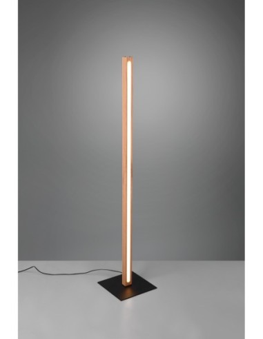 Trio – Bellari – Lampadaire LED réglable, 2300lm, 3000K, finition naturelle en bois