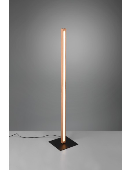 Trio – Bellari – Lampadaire LED réglable, 2300lm, 3000K, finition naturelle en bois