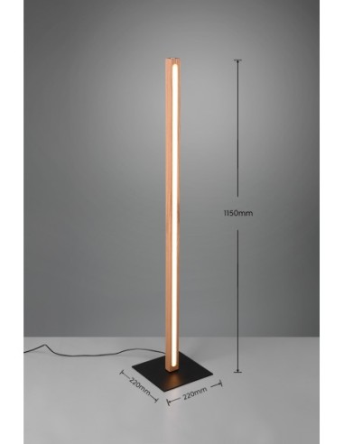 Lampadaire LED, 20W, 2300lm, 3000K, finition naturelle – Trio – Bellari