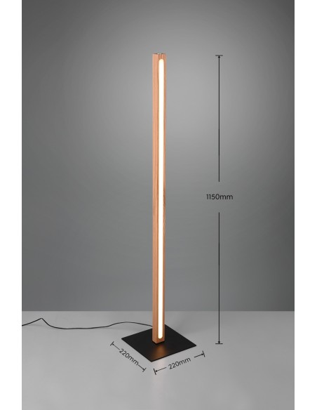 Lampadaire LED, 20W, 2300lm, 3000K, finition naturelle – Trio – Bellari