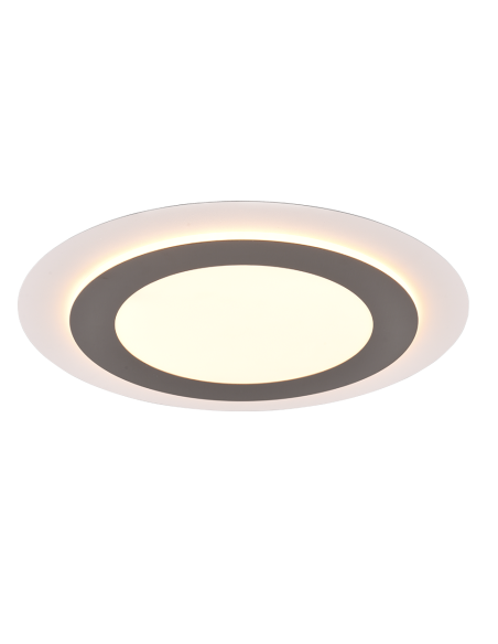 Trio – Morgan – Plafonnier LED 42W, 5600lm, télécommande, Nickel mat