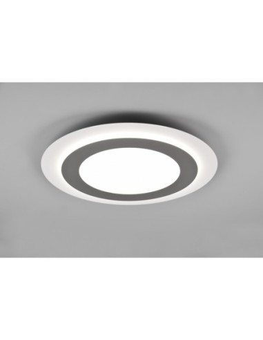 Trio – Morgan – Plafonnier LED dimmable, 42W, 2700-6500K, Nickel mat, télécommande