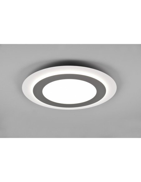Trio – Morgan – Plafonnier LED dimmable, 42W, 2700-6500K, Nickel mat, télécommande
