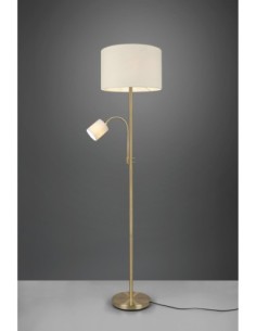 Trio – Hotel – Lampadaire avec liseuse, 1xE27 + 1xE14, Laiton et abat-jour crème 2