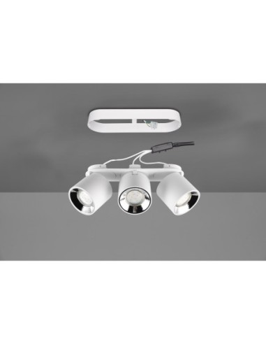 Plafonnier 3 spots GU10, max. 10W – Blanc mat – Trio – Guayana intérieur | Trio