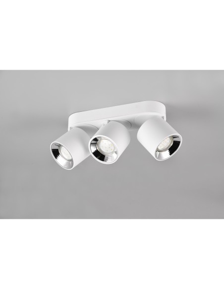 Plafonnier 3 spots GU10, max. 10W – Blanc mat – Trio – Guayana
